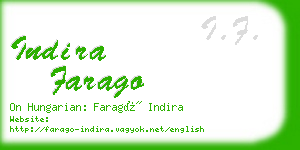 indira farago business card